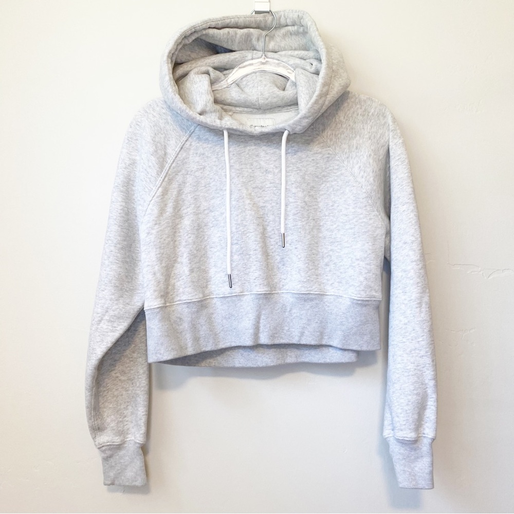 Abercrombie Soft AF Cropped Hoodie hooded sweatshirt grey small